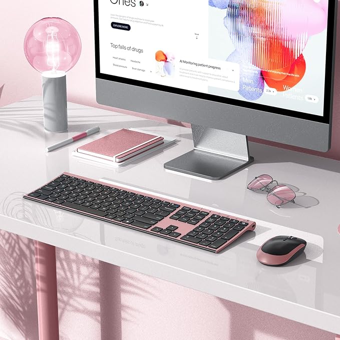Wireless Keyboard and Mouse, Vssoplor 2.4GHz Rechargeable Compact Quiet - Image 7