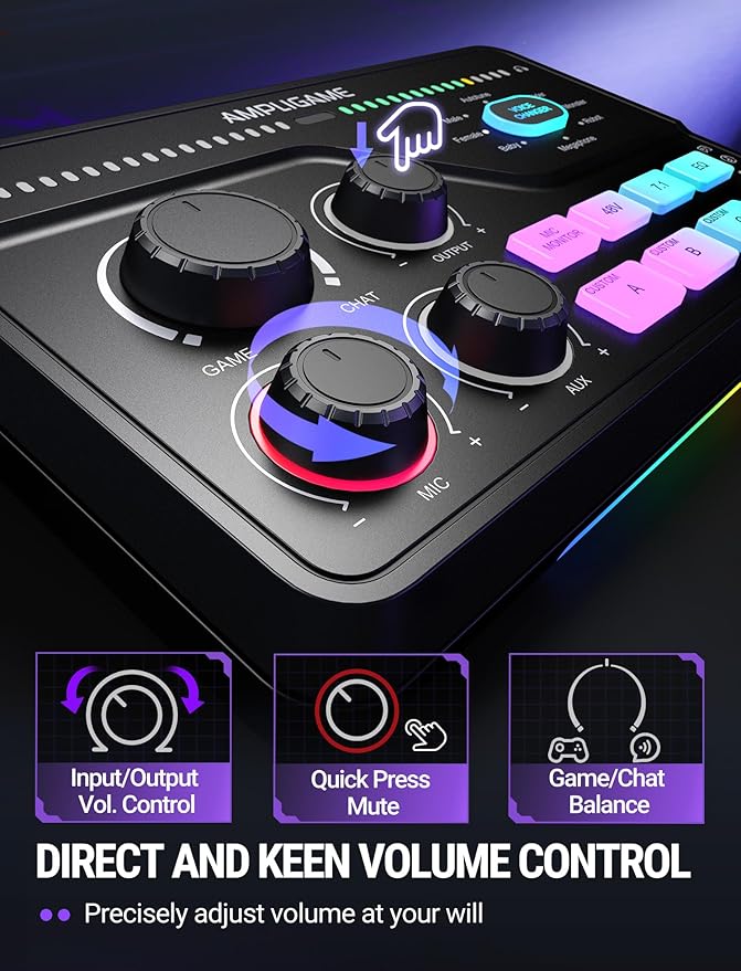Fifine Gaming Mixer for Voice Chat and Streaming- 7.1ch Surround Sound - Image 3