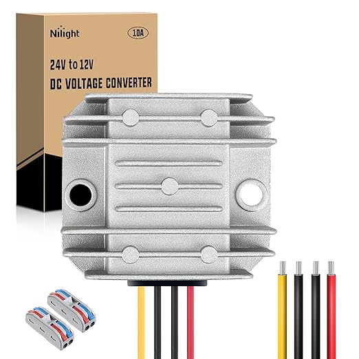 Nilight 24V to 12V Voltage Converter 120W 10A Regulator Step Down to 12VDC by Nilight