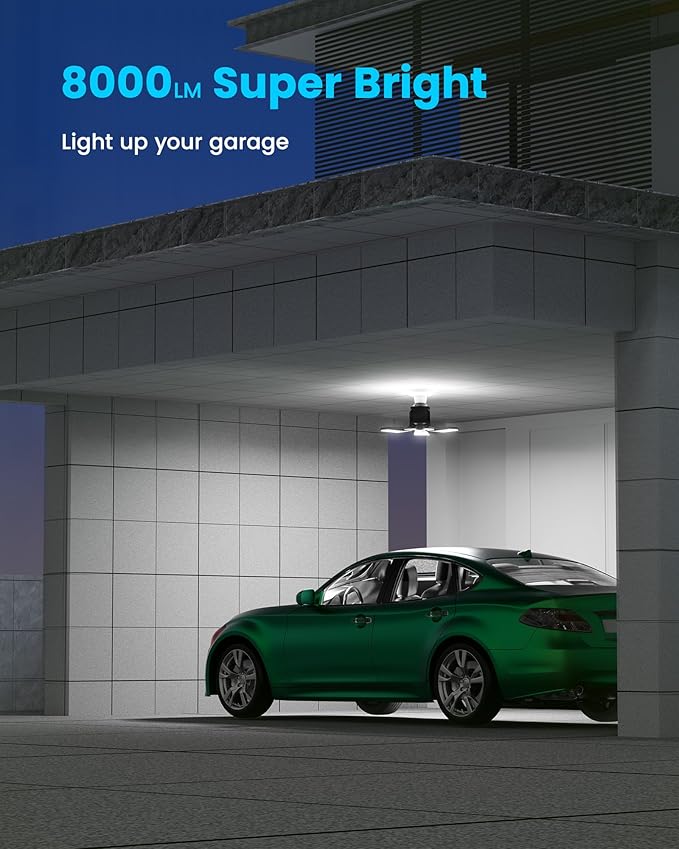 Kryoza Motion Sensor Garage Light 80W 8000LM, Motion Activated Shop Light - Image 5