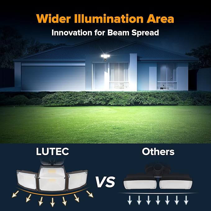 LUTEC 80W 9000LM LED Security Lights Hardwire Motion Sensor Outdoor Lights - Image 7