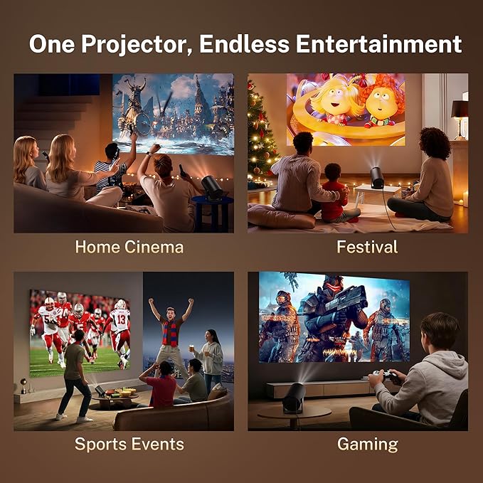 Mini Projector with WiFi 6 and Bluetooth 5.4 Built-in Android 11, 1080P 4K - Image 11