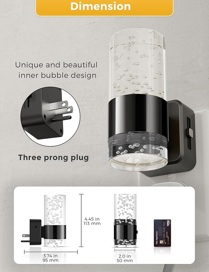 L LOHAS LED Night Light, Dimmable Night Lights Plug into Wall, 2 Pack Acrylic - Image 5