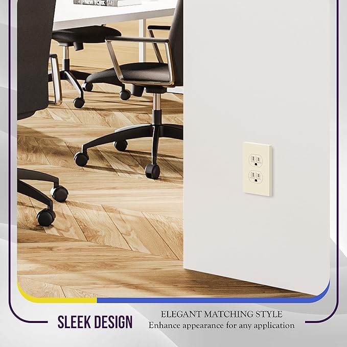 ENERLITES Screwless Duplex Wall Plate, Child Safe Receptacle Outlet Cover - Image 7