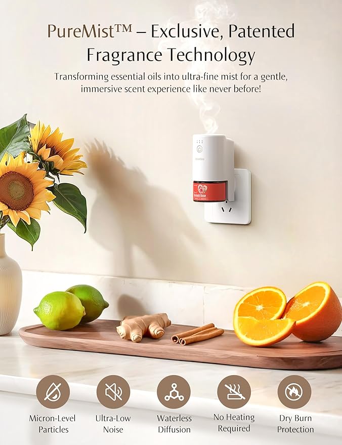 SF101 Pro Waterless Essential Oil Diffuser, Plug in Aromatherapy Diffuser & - Image 2