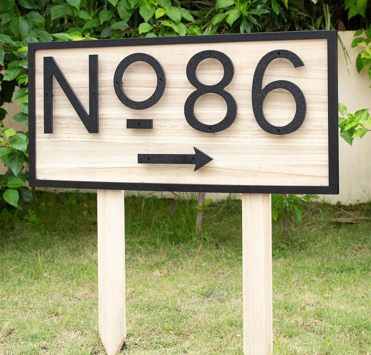 10 Inch Black House Numbers for Outside, Large Address Numbers | Floating Home Modern Outdoor House Number for Wall Street Garage Gate