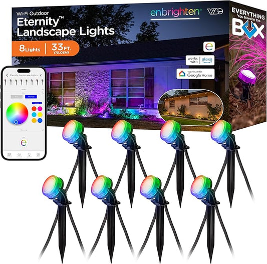 Enbrighten Vibe Eternity Landscape Lights, 8 RGBWIC LEDs, Weatherproof by Enbrighten