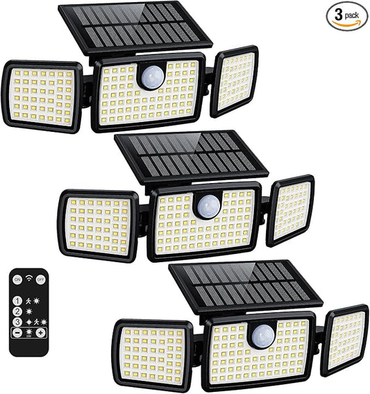 Solar Lights Outdoor, 3 Head Solar Motion Lights Outdoor by MIHANI