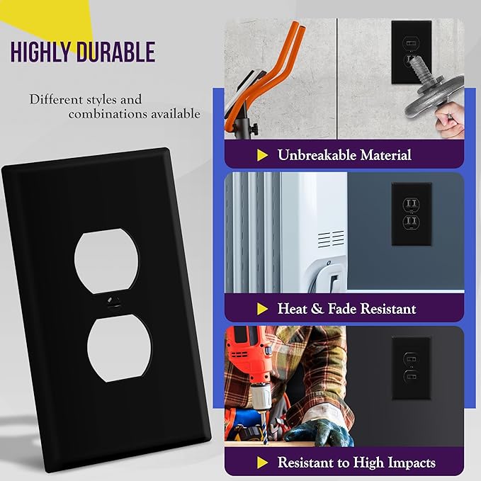 ENERLITES Jumbo Duplex Receptacle Outlet Wall Plate, Large Electrical Outlet - Image 4