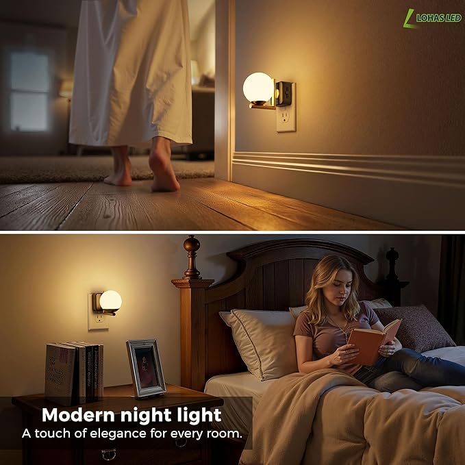 L LOHAS LED Night Lights Plug Into Wall, Dusk to Dawn Sensor, Soft White 3000K - Image 6