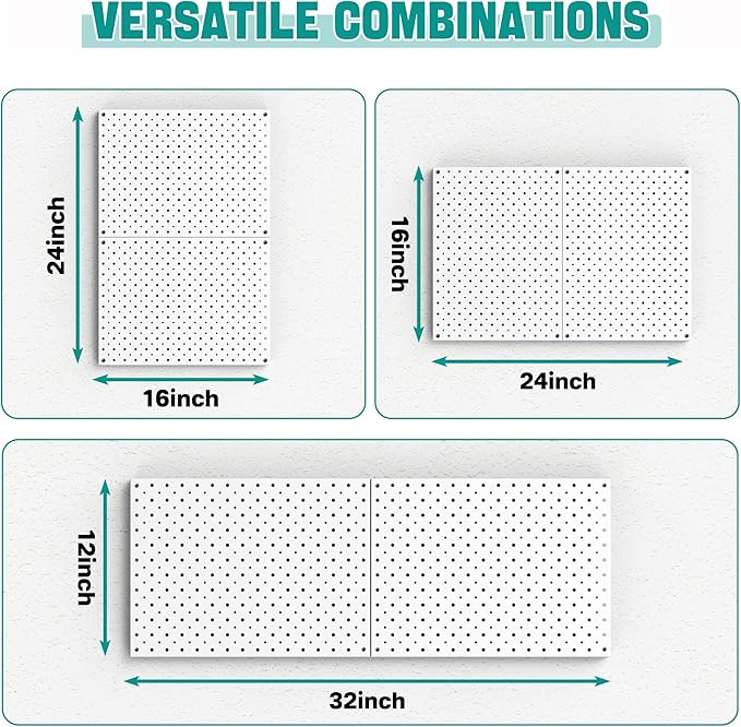 EVERHANGER Metal Pegboard Panels, Heavy Duty Pegboard Wall Organizer, Garage - Image 3