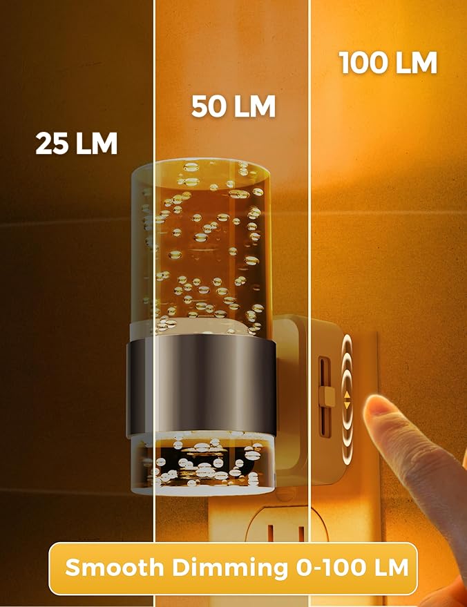 L LOHAS LED Night Light, Dimmable Night Lights Plug into Wall, 2 Pack Acrylic - Image 3