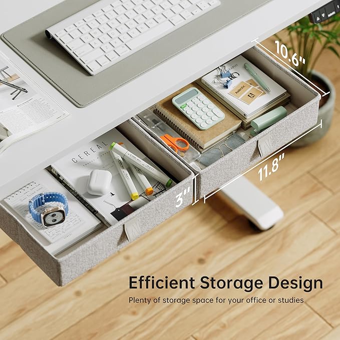 Agilestic Standing Desk with 2 Drawers, Adjustable Height Electric Desk with - Image 4