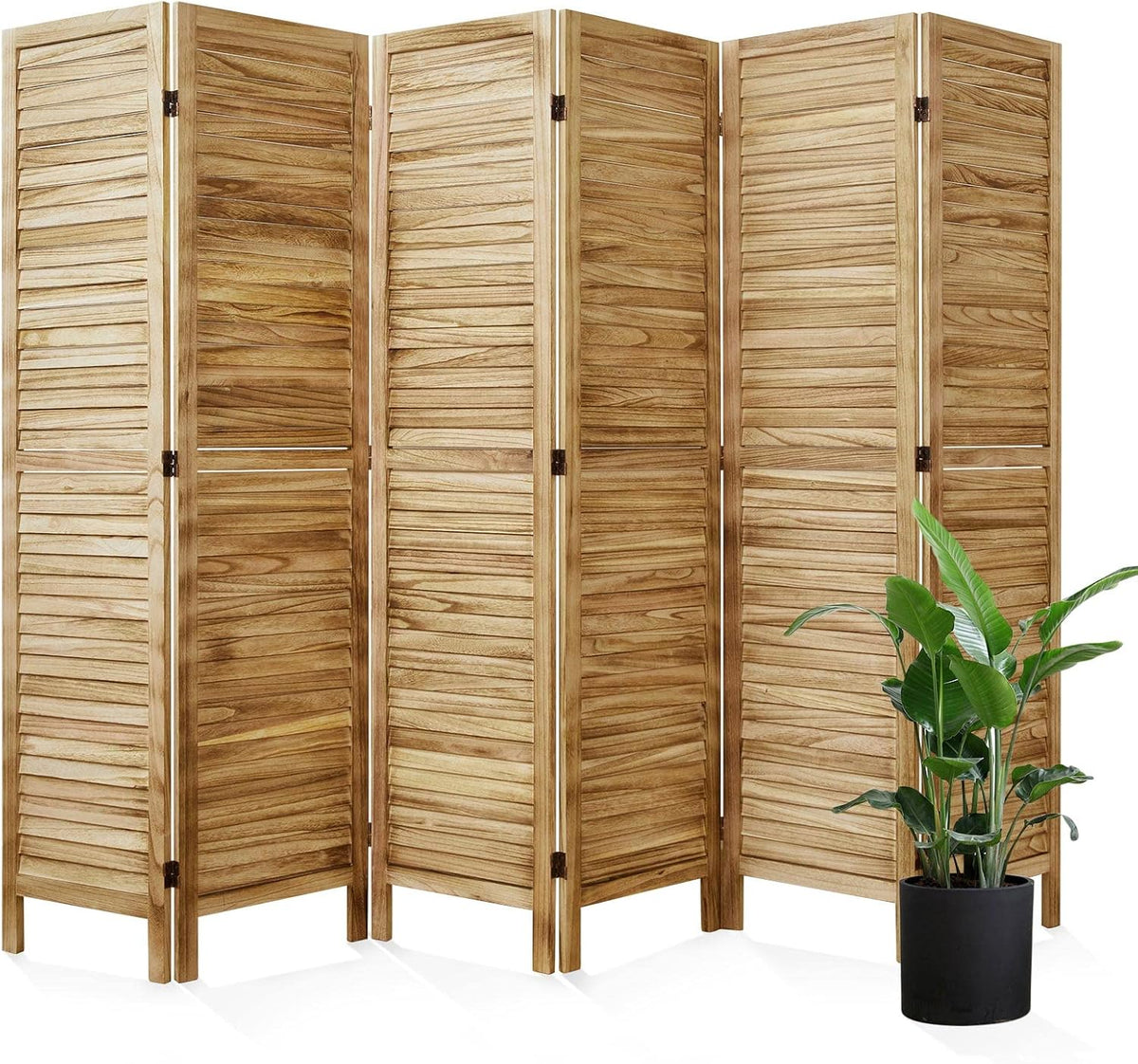 Room Dividers and Folding Privacy Screens, Wood Louvered Separators Divider Wall