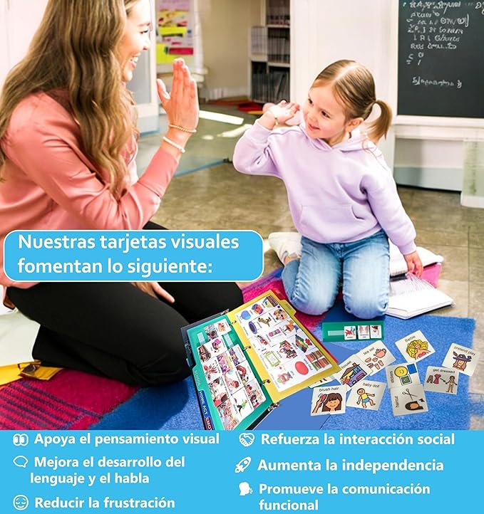 Smile4Autism Small 1.5"x1.5" Loose Spanish Visual Picture Cards, Receptive and - Image 4
