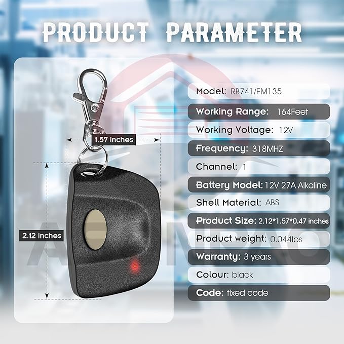 Mighty Mule GTO Gate Opener Remote FM135 MMT103 RB741 - Image 6