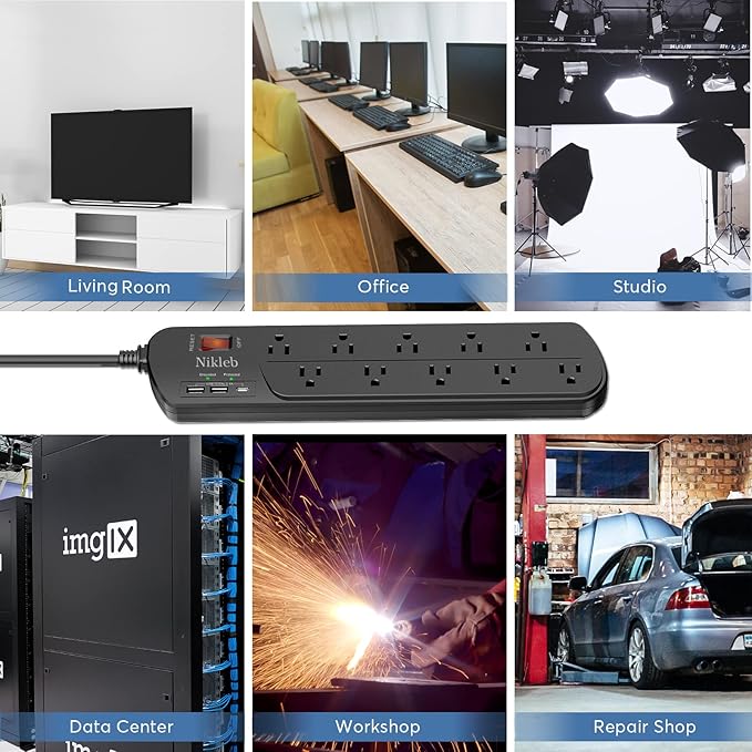 Extension Cord with Multiple Outlets, Surge Protector Power Strip with USB - Image 7