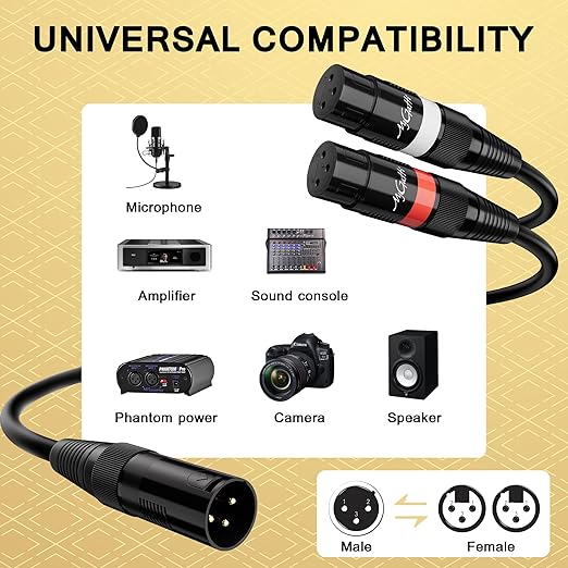 Mygatti XLR Splitter Y-XLR Cable 40 FT, Bi-Directional Balanced Microphone - Image 6