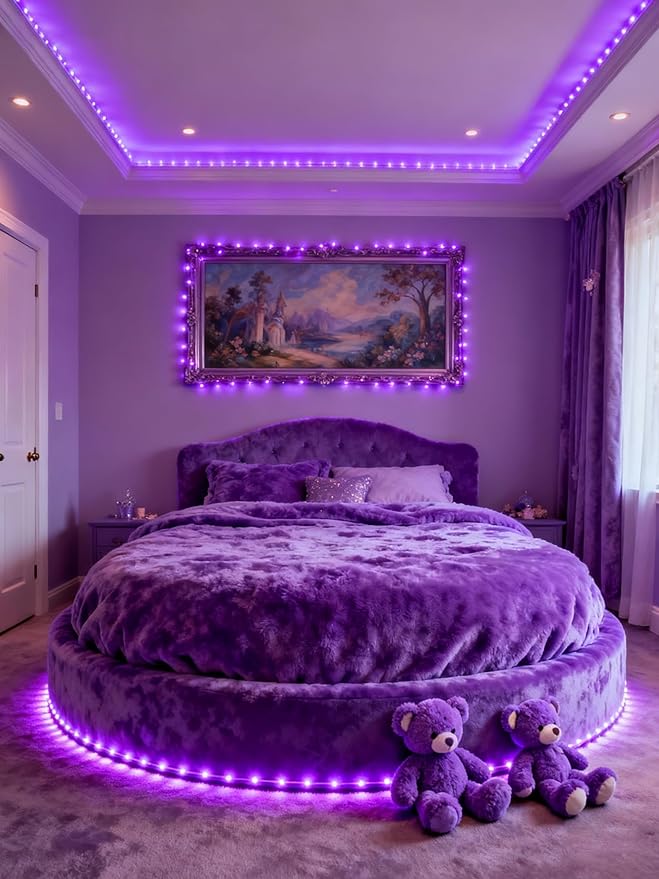 Aalnfe Purple Led Lights Strip Indoor Rope Lights Easy DIY Cuttable Strip Lights - Image 9