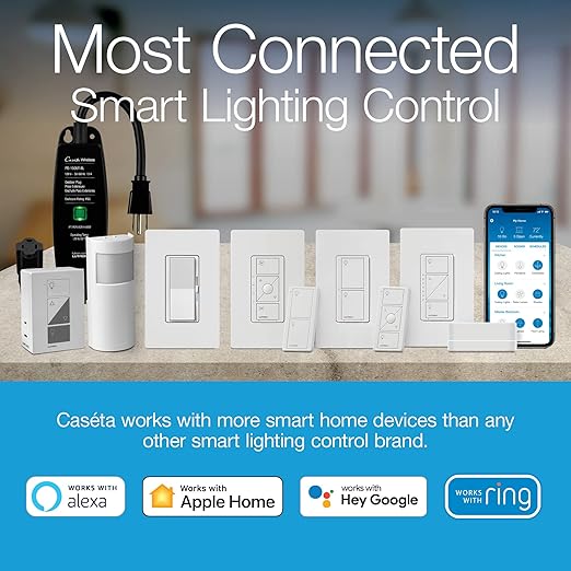 Lutron Caseta Deluxe Smart Light Switch Kit w/ Wall Plate and Smart Hub - Image 3