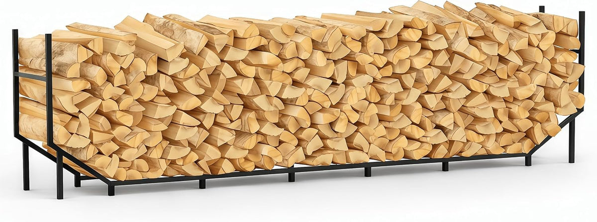 caduke 8.2ft firewood rack outdoor & indoor, heavy, main product view