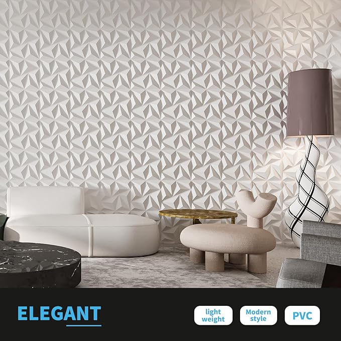 Art3d 3D Wall Panels 20 Pack, 11.8" x 11.8" PVC Wall Panels, Glue Up Wall Decor - Image 6