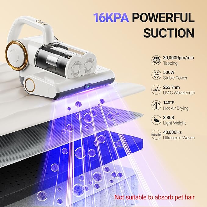 FEPPO Mattress Vacuum Cleaner, 16Kpa Bed Vacuum Cleaner - Image 2