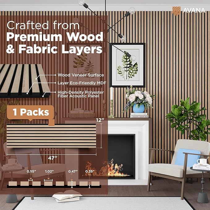 Avana Acoustic Wood Wall Panels – 47.2 X 12.6 Inch White Oak Acoustic Panels 1 - Image 4