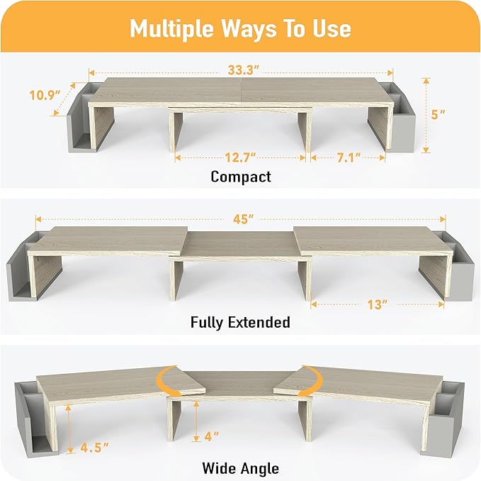 Simple Houseware Desk Dual Monitor Stand Riser - Image 3