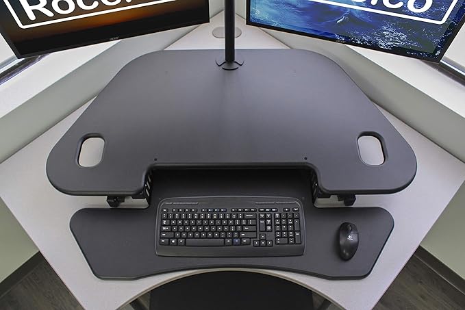 Rocelco 46" Height Adjustable Corner Standing Desk Converter - Image 9