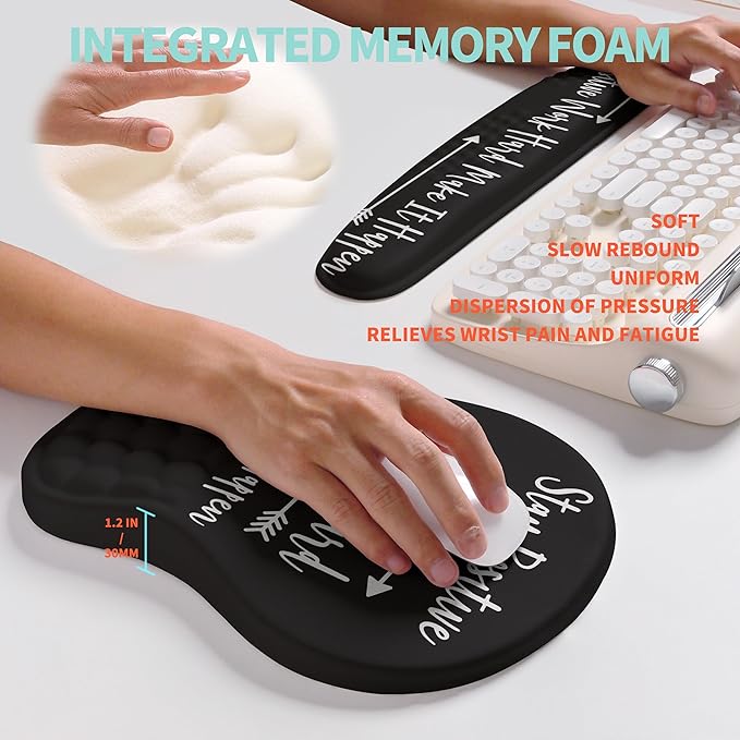 KUOSGM 2-in-1 Ergonomic Set, Wave Rise Keyboard Wrist Rest and Massage Bulge - Image 4