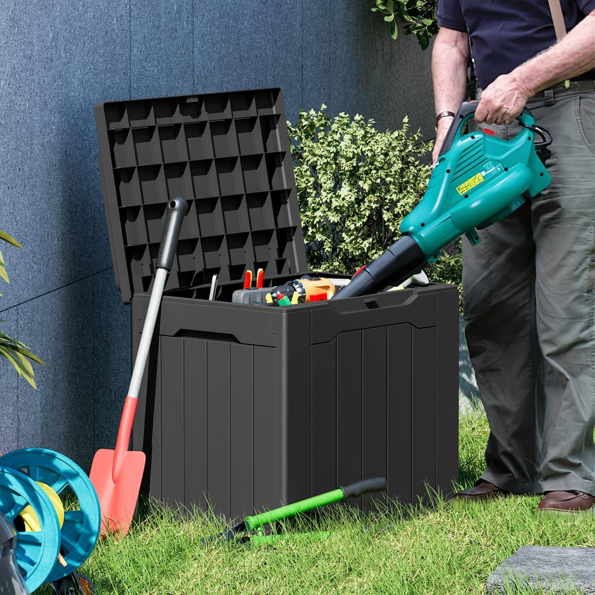 greesum 100 & 31 gallon black resin lockable, package contents