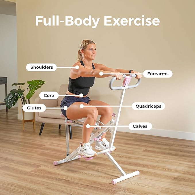 Sunny Health & Fitness Smart Row-N-Ride Glute & Leg Trainer, Foldable Squat - Image 2