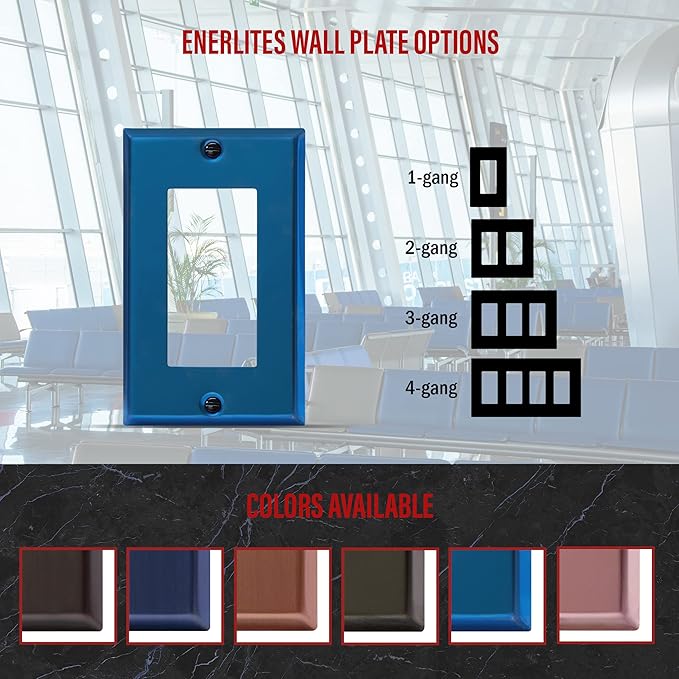 ENERLITES Decorator Switch Metal Wall Plate, Stainless Steel Outlet Cover - Image 4