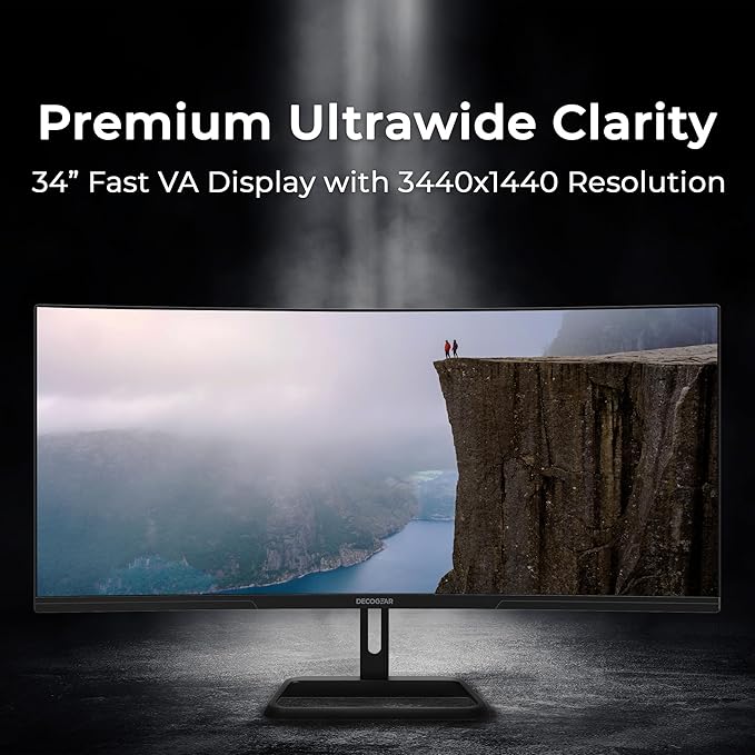 Deco Gear 34” Ultrawide Curved Gaming Monitor 3440×1440 UWQHD, 1ms MPRT - Image 2