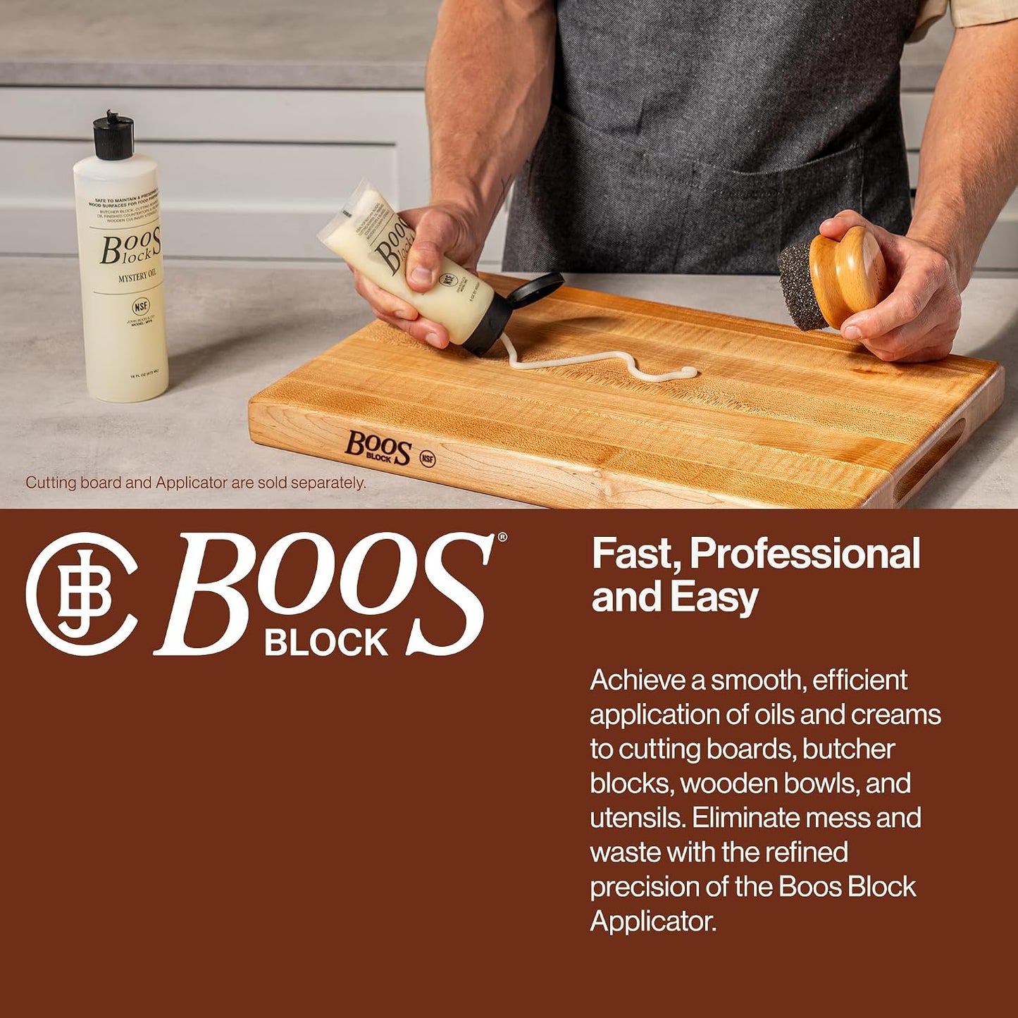 John Boos 2-Piece All-Natural Care & Maintenance Set | – 16 oz Mystery Oil & 5 oz Board Cream for Butcher Blocks, Cutting Boards, Wood Countertops, and Wooden Utensils