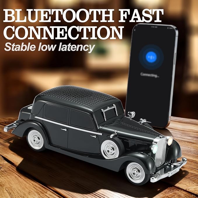 WSTER Vintage Car Bluetooth Speaker, Retro Classic Model - Image 2
