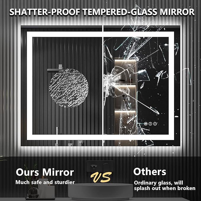YEELAIT 48x36 Inch LED Bathroom Mirror - Image 6