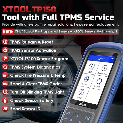 XTOOL TP150 TPMS Programming Tool, Universal TPMS Relearn/Reset/Activate Tool - Image 2
