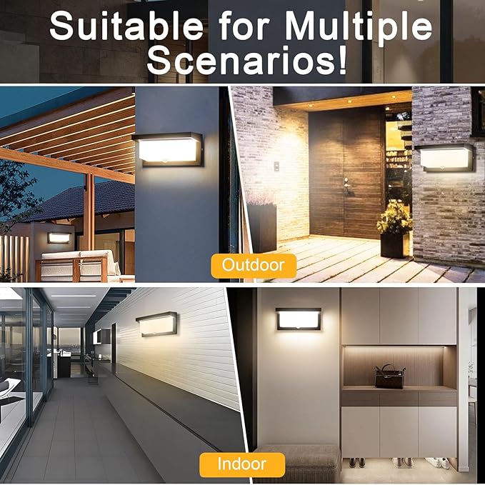 Sorfia 18W Motion Sensor Outdoor Lights Wired, IP65 Aluminum LED Outdoor Motion - Image 7