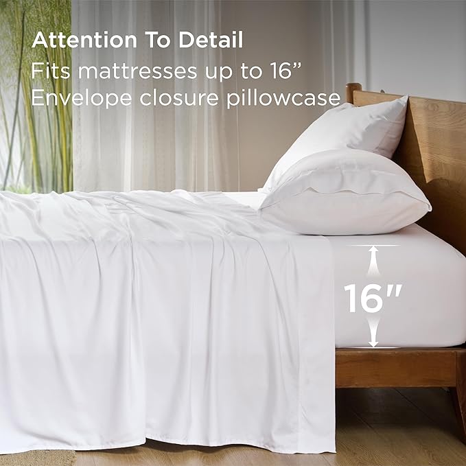 Bedsure King Size Sheet Set, Cooling Sheets, Rayon Derived from Bamboo - Image 5