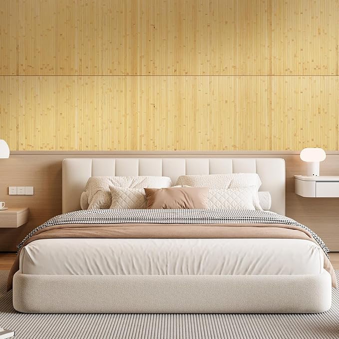 OUZUGIE 1 Pack 96x24 Inch Natural Bamboo Wall Panel – Natural Pole Wrap Paneling - Image 8