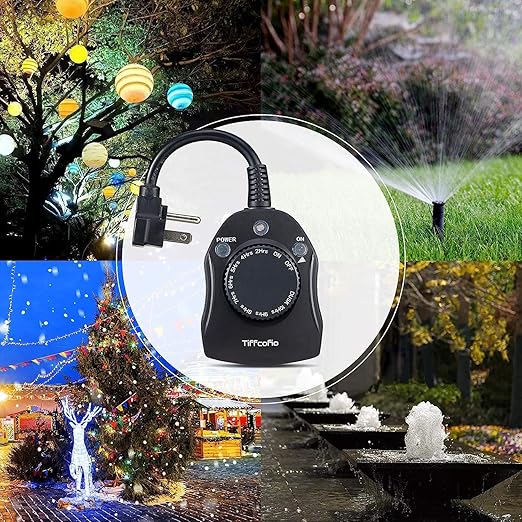 TiFFCOFiO Outdoor Christmas Light Timer, Dusk to Dawn Sensor Countdown - Image 6
