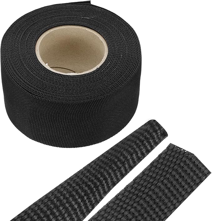 MECCANIXITY Braided Cable Sleeves Heat Shrinkable Fabric Sleeving, 1 9/16" 26ft by MECCANIXITY