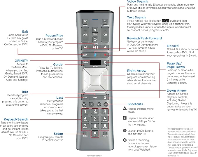 XR11 Xfinity Remote Control Replacement – Universal IR/RF Remote - Image 8