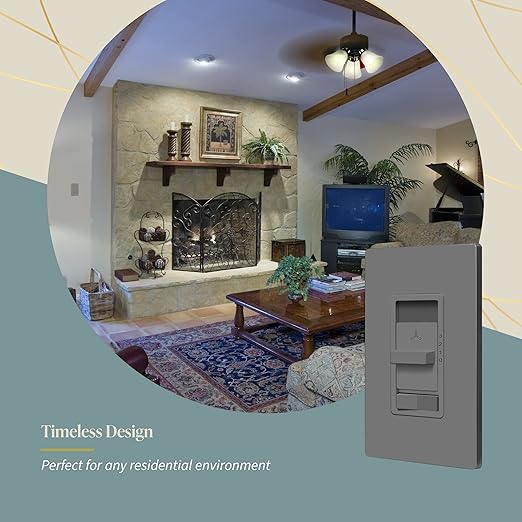 TOPGREENER Kalide Light Switch and 3-Speed Ceiling Fan Control Combo, in Wall - Image 6
