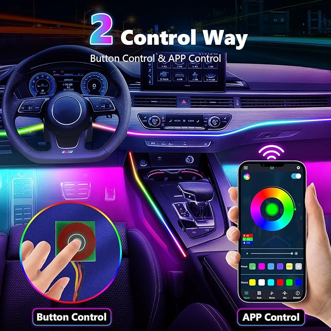 Acrylic Interior Car LED Strip Light, Car Neon Light - Image 3