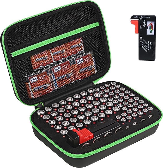 stukcaze Battery Organizer Storage Case by PORTABLESTORAGECASE