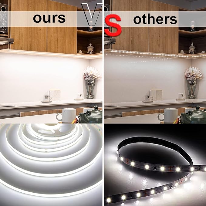 AXMOTUT White COB LED Strip Light, Dimmable 16.4ft/5m LED Light, 6000K Daylight - Image 2