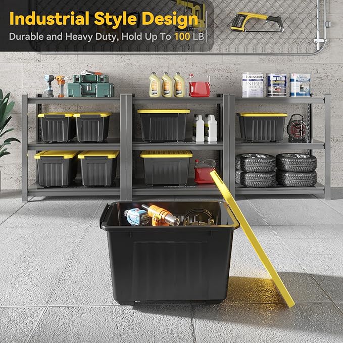 Nazhura 97 Quart Plastic Storage Bin, Stackable and Nestable Storage Boxes - Image 4